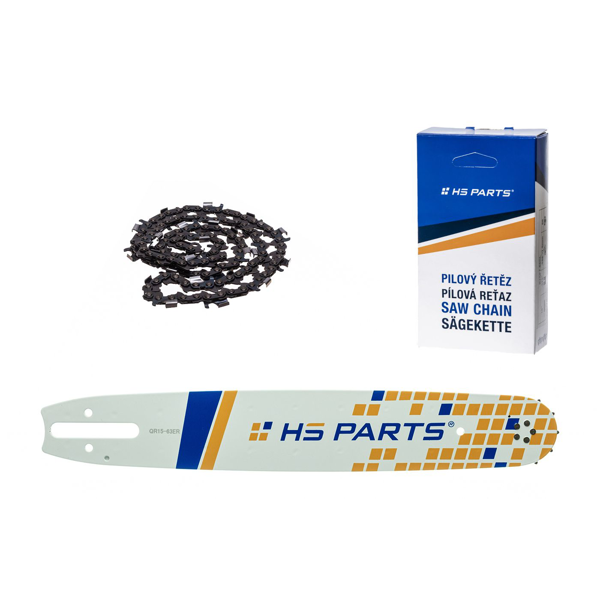 HS PARTS Prowadnica 15" (38 cm) 3/8" .063" (1,6 mm) + Łańcuch tnący 56 ogniw z zębem okrągłym do wykonywania pił i desek pasuje do Stihl MS360 MS361 MS362 MS440 MS441 MS660