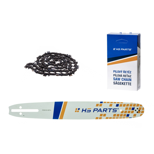 HS PARTS Prowadnica 15" (38 cm) .325" .050" (1,3 mm) + Łańcuch tnący 64 ogniwa Zęby kwadratowe do Husqvarna 36 55 136 154 257 262 346 357 435 445 460 Jonsered 2054 2152 CS2149W Dolmar 109 111 112 116 Solo 639 651 665