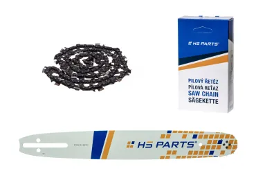 HS PARTS Prowadnica 15" (38 cm) .325" .058" (1,5 mm) + Łańcuch tnący 64 ogniwa Zęby kwadratowe do Husqvarna 36 55 136 154 257 262 346 357 435 445 460 Jonsered 2054 2152 CS2149W Dolmar 109 111 112 116 Solo 639 651 665