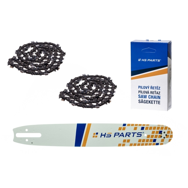 HS PARTS Prowadnica 15" (38 cm) .325" .063" (1,6 mm) + 2 x Łańcuch tnący 62 ogniwa Ząb kwadratowy do Stihl 026 029 031 034 039 MS240 MS260 MS261 MS270 MS280 MS290 MS310 MS390
