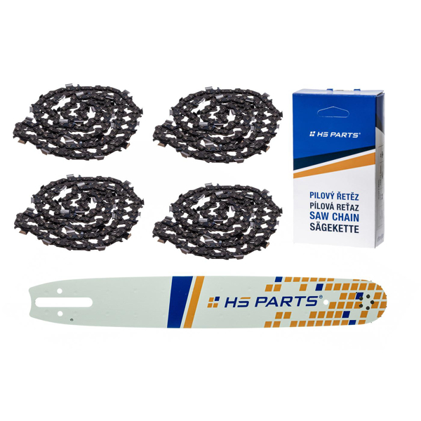 HS PARTS Prowadnica 15" (38 cm) .325" .063" (1,6 mm) + 4 x Łańcuch tnący 62 ogniwa Ząb kwadratowy do Stihl 024 026 028 029 030 031 032 039 MS240 MS260 MS261 MS270 MS271 MS280 MS290 MS291 MS310 MS390