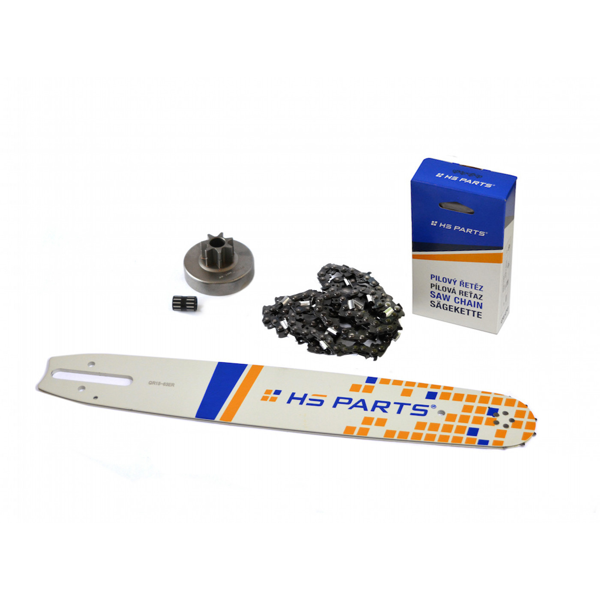 HS PARTS Prowadnica 15" (38 cm) + Łańcuch tnący 3/8" .063" (1,6 mm) 56 Ogniw Zęby kwadratowe + Bęben sprzęgła do Stihl 038 MS380
