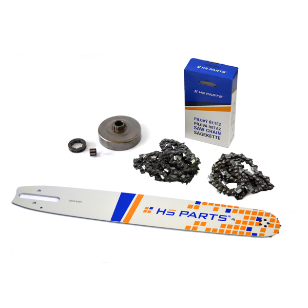 HS PARTS Prowadnica 16" (40 cm) + 2 x Łańcuch tnący 3/8" .063" (1,6 mm) 60 ogniw Ząb kwadratowy + Bęben sprzęgła do Stihl 066 MS660