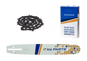 HS PARTS Prowadnica 16" (40 cm) 3/8" .058" (1,5 mm) + Łańcuch tnący 60 ogniw Zęby kwadratowe do Husqvarna 61 66 266 268 272 365 372XP 281 298 380 385 585 Solo 665 670 681 Jonsered 2077 2171 Dolmar PS6400 Shindaiwa 285 Makita DCS6400