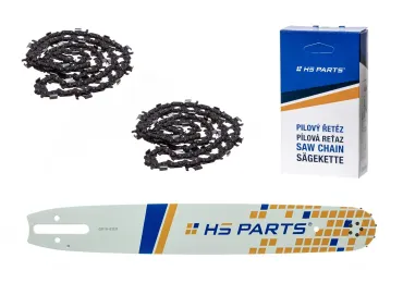 HS PARTS Prowadnica 16" (40 cm) 3/8" .063" (1,6 mm) + 2 x Łańcuch tnący 60 ogniw z zębem okrągłym do wykonywania pił i desek pasuje do Stihl 044 048 056 066 MS290 MS310 MS360 MS361 MS362 MS440 MS441 MS462 MS460 MS640 MS650 MS660 MS500i
