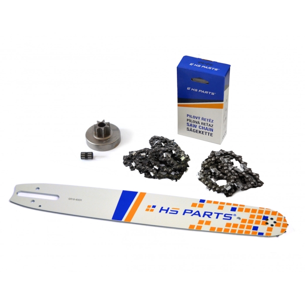 HS PARTS Prowadnica 16" (40 cm) 3/8" .063" (1,6 mm) + 2 x Łańcuch tnący 60 ogniw ząb kwadratowy + Bęben sprzęgła do Stihl 038 MS380