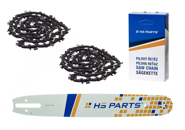 HS PARTS Prowadnica 16" (40 cm) 3/8" .063" (1,6 mm) + 2 x Łańcuch tnący 60 ogniw Ząb kwadratowy dla Stihl 029 031 032 034 041 036 044 056 066 MS290 MS310 MS360 MS361 MS362 MS391 MS440 MS441 MS462 MS460 MS640 MS650 MS660 MS500i