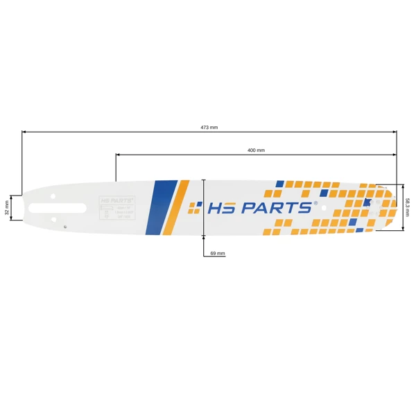 HS PARTS Prowadnica 16" (40 cm) 3/8" .063" (1,6 mm) dla Stihl 029 031 032 034 041 036 044 056 066 MS290 MS310 MS360 MS361 MS362 MS391 MS440 MS441 MS462 MS460 MS640 MS650 MS660 MS500i