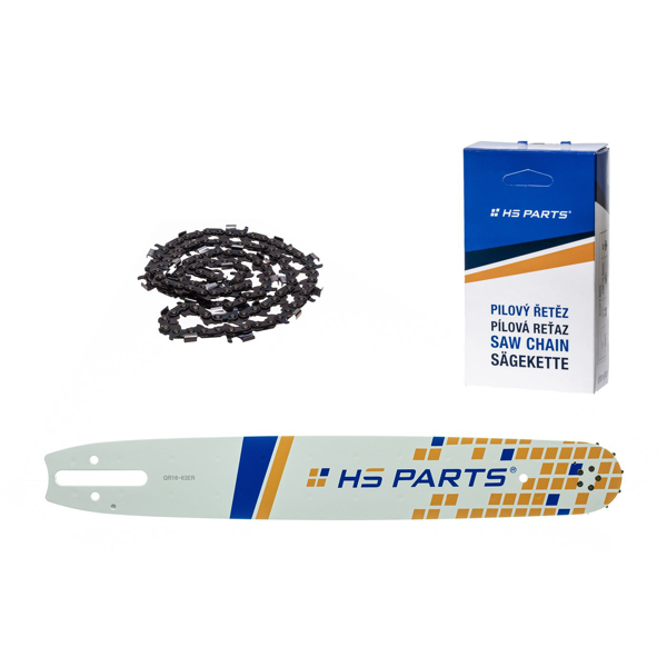 HS PARTS Prowadnica 16" (40 cm) 3/8" .063" (1,6 mm) + Łańcuch tnący 60 ogniw z zębem okrągłym do wykonywania pił i desek pasuje do Stihl MS360 MS361 MS362 MS440 MS441 MS660
