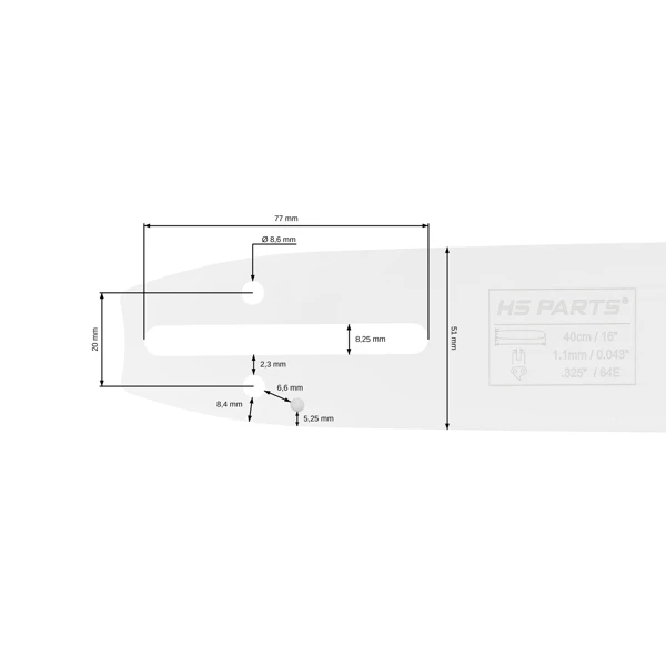 HS PARTS Prowadnica 16 