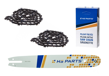 HS PARTS Prowadnica 16" (40 cm) .325" .050" (1,3 mm) + 2 x Łańcuch tnący 62 ogniwa ząb kwadratowy dla Stihl 021 023 025 MS210 MS230 MS231 MS241 MS250 MS251