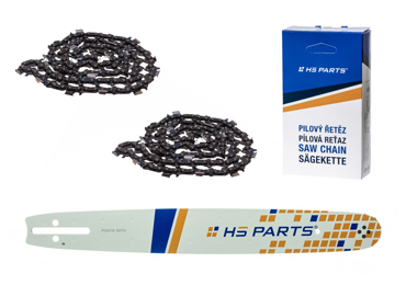 HS PARTS Prowadnica 16" (40 cm) .325" .050" (1,3 mm) + 2 x Łańcuch tnący 66 ogniw Zęby kwadratowe do Husqvarna 36 55 136 154 254 257 262 346 357 435 445 460 Jonsered 2054 2152 CS2149W Dolmar 109 111 112 116 Solo 639 651 665