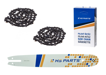 HS PARTS Prowadnica 16" (40 cm) .325" .063" (1,6 mm) + 2 x Łańcuch tnący 62 ogniwa Ząb kwadratowy dla Stihl 021 023 025 MS210 MS230 MS231 MS241 MS250 MS251