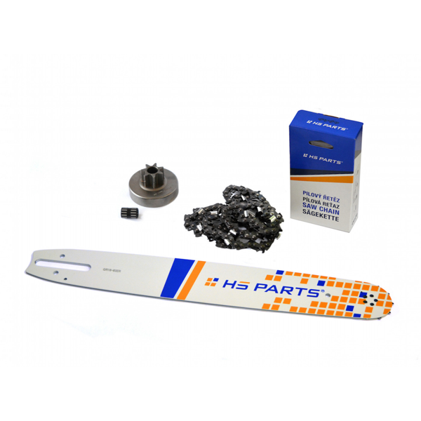 HS PARTS Prowadnica 16" (40 cm) + Łańcuch tnący 3/8" .063" (1,6 mm) 60 ogniw Ząb kwadratowy + Bęben sprzęgła do Stihl 038 MS380