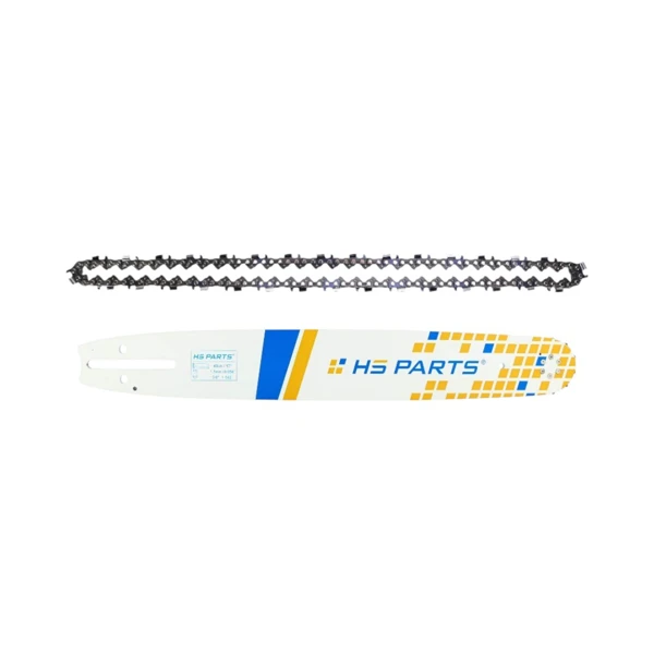 HS PARTS prowadnica 17" (43 cm) 3/8" .058" (1,5 mm) + Łańcuch tnący 64 ogniwa pełne dłuto do Husqvarna 266 268 272 365 372XP 585 Solo 670 681 Jonsered 2077 2171 Dolmar PS6400 Shindaiwa 285 Makita DCS6400