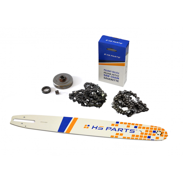 HS PARTS Prowadnica 18" (45 cm) + 2 x Łańcuch tnący 3/8" .063" (1,6 mm) 66 ogniw Ząb kwadratowy + Bęben sprzęgła do Stihl 044 046 MS341 MS361 MS362 MS440 MS441 MS460 MS461