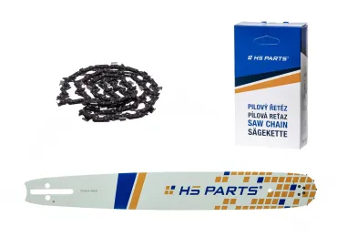 HS PARTS Prowadnica 18" (45 cm) 3/8" .050" (1,3 mm) + Łańcuch tnący 68 ogniwa Ząb kwadratowy do Husqvarna 246 254 262 345 357 455 460 555 560 Jonsered 2054 CS2260 Dolmar 111 112 115 PS540 Solo 613 614 650 Oleomac 162 956 962