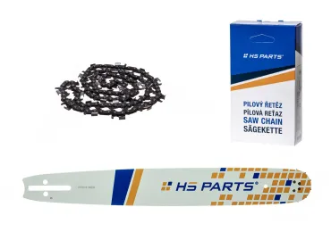 HS PARTS Prowadnica 18" (45 cm) 3/8" .058" (1,5 mm) + Łańcuch tnący 64 ogniwa, ząb okrągły do wykonywania listew i desek, pasuje do Husqvarna 51 55 346XP 353 357 359 455 460 560XP