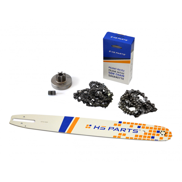 HS PARTS Prowadnica 18" (45 cm) 3/8" .063" (1,6 mm) + 2 x Łańcuch tnący 66 ogniw ząb kwadratowy + Bęben sprzęgła do Stihl 038 MS380