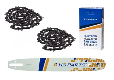 HS PARTS Prowadnica 18" (45 cm) 3/8" .063" (1,6 mm) + 2 x Łańcuch tnący 66 ogniw Ząb kwadratowy do Stihl 029 031 032 034 041 036 044 056 066 MS290 MS310 MS360 MS361 MS362 MS391 MS440 MS441 MS462 MS460 MS640 MS650 MS660 MS500i