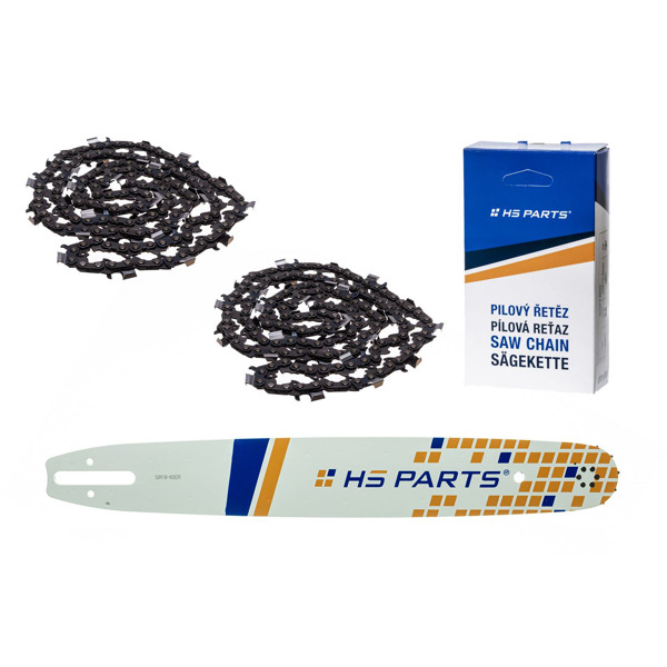HS PARTS Prowadnica 18" (45 cm) 3/8" .063" (1,6 mm) + 2 x Łańcuch tnący 66 ogniw Ząb kwadratowy do Stihl 029 031 032 034 041 036 044 056 066 MS290 MS310 MS360 MS361 MS362 MS391 MS440 MS441 MS462 MS460 MS640 MS650 MS660 MS500i