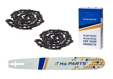 HS PARTS Prowadnica 18" (45 cm) .325" .058" (1,5 mm) + 2 x Łańcuch tnący 72 ogniwa Ząb kwadratowy do Husqvarna 36 55 136 154 257 262 346 357 435 445 460 Jonsered 2054 2152 CS2149W Dolmar 109 111 112 116 Solo 639 651 665