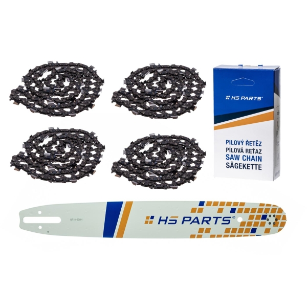 HS PARTS Prowadnica 18" (45 cm) .325" .063" (1,6 mm) + 4 x Łańcuch tnący 74 ogniwa Ząb kwadratowy dla Stihl 024 026 028 029 030 031 032 039 MS240 MS260 MS261 MS270 MS271 MS280 MS290 MS291 MS310 MS390
