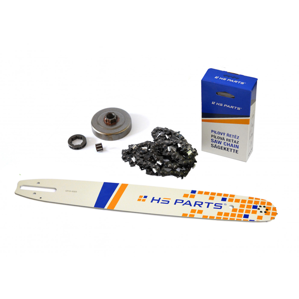 HS PARTS Prowadnica 18" (45 cm) + Łańcuch tnący 3/8" .063" (1,6 mm) 66 ogniw Zęby kwadratowe + Bęben sprzęgła do Stihl 044 046 MS341 MS361 MS362 MS440 MS441 MS460 MS461