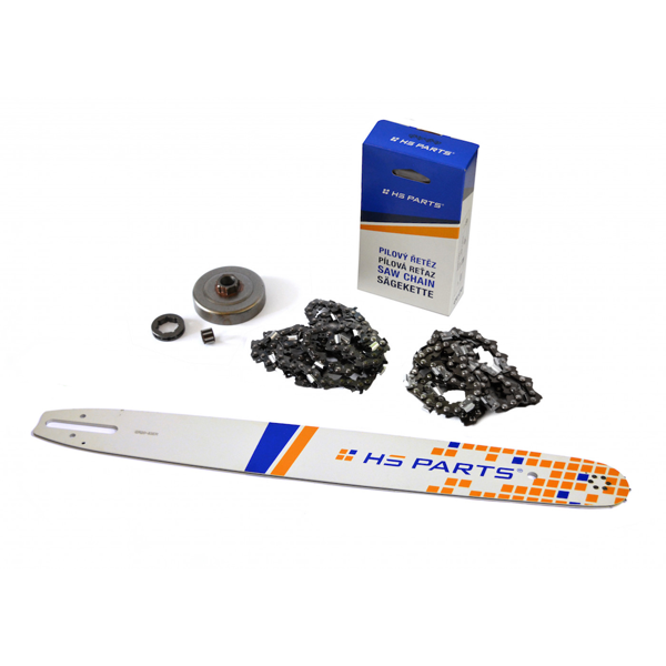 HS PARTS Prowadnica 20" (50 cm) + 2 x Łańcuch tnący 3/8" .063" (1,6 mm) 72 ogniwa Ząb kwadratowy + Bęben sprzęgła do Stihl 044 046 MS341 MS361 MS440 MS460 MS461