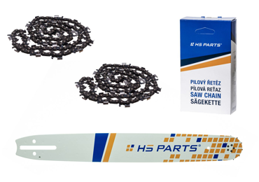 HS PARTS Prowadnica 20" (50 cm) 3/8" .058" (1,5 mm) + 2 x Łańcuch tnący 72 ogniwa okrągły ząb do wykonywania pił i desek pasuje do Husqvarna 61 266 268 362 365 371 372XP 395 576XP
