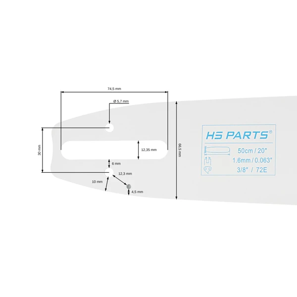 HS PARTS Prowadnica 20