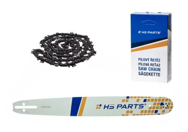 HS PARTS Prowadnica 20" (50 cm) .325" .058" (1,5 mm) + Łańcuch tnący 76 ogniw Zęby kwadratowe do Husqvarna 36 45 55 136 254 262 345 346 357 435 445 460 Jonsered 2054 2152 2155 Dolmar 109 111 112 116 Solo 639 651 665
