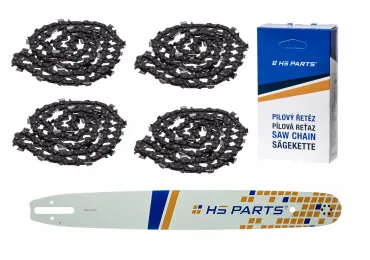 HS PARTS Prowadnica 20" (50 cm) .325" .063" (1,6 mm) + 4 x Łańcuch tnący 81 ogniw Ząb kwadratowy do Stihl 024 026 028 029 030 031 032 039 MS240 MS260 MS261 MS270 MS271 MS280 MS290 MS291 MS310 MS390