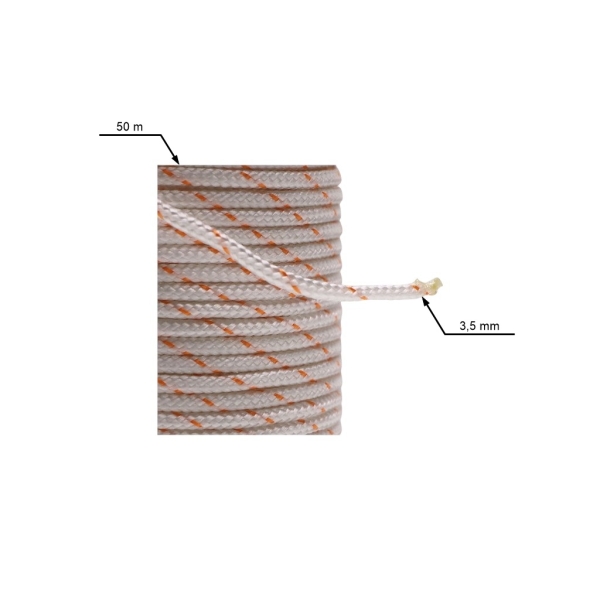 Kabel rozruchowy 3,5 mm x 50 m do pił łańcuchowych, kos spalinowych, opryskiwaczy i innego sprzętu ogrodniczego