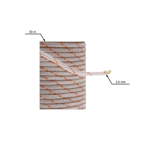 Kabel rozruchowy 3,5 mm x 50 m do pił łańcuchowych, kos spalinowych, opryskiwaczy i innego sprzętu ogrodniczego