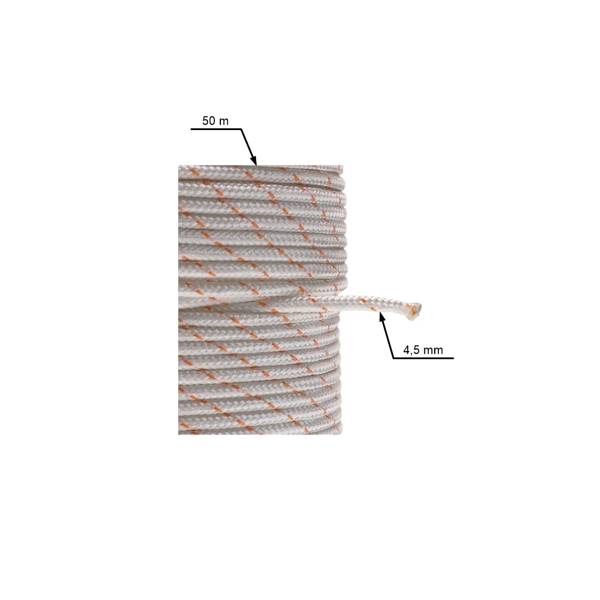 Kabel rozruchowy 4,5 mm x 50 m do pił łańcuchowych, kos spalinowych, opryskiwaczy i innego sprzętu ogrodniczego