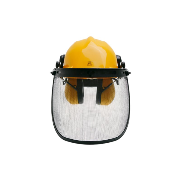 Kask ochronny z ochronnikami słuchu do pił łańcuchowych, kos spalinowych i innego sprzętu ogrodniczego