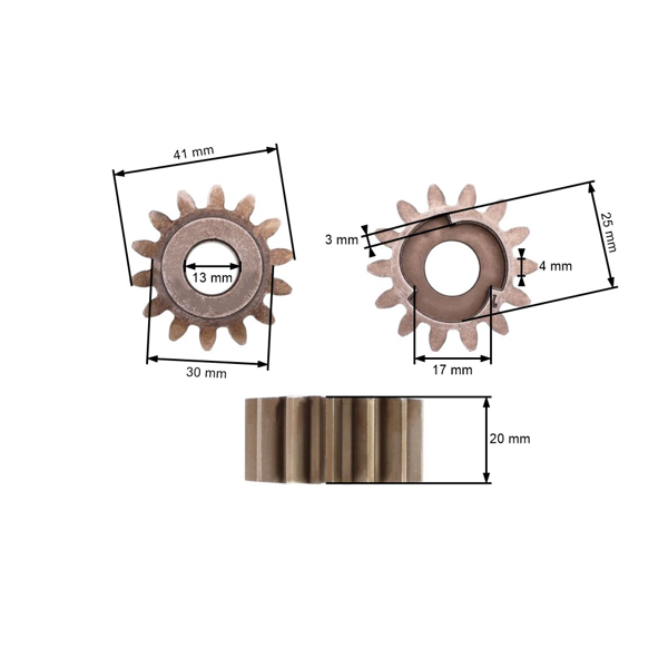 Koło napędowe do chińskich kosiarek silnikowych i kosiarek hobbystycznych 14 zębów, lewa strona
