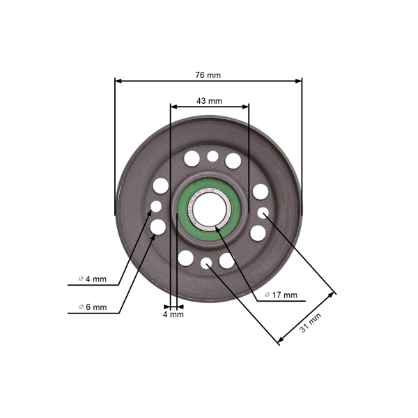 Koło napinacza paska klinowego do ciągników ogrodowych AL-KO Alko Stihl Viking (OEM 464453 464456 6170 760 6616 6170 760 6615)
