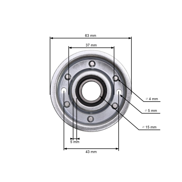 Koło napinacza paska klinowego do ciągników ogrodowych Castel Garden Stiga (OEM 125601588/0 25601576/0 1134-6516-01)