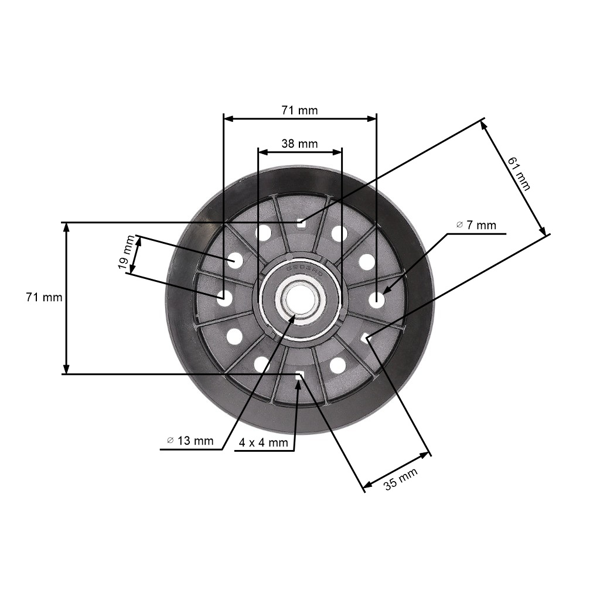 Koło pasowe napinacza paska klinowego do ciągników ogrodowych Murray Snapper (OEM 774089 774089MA 91801 91801MA M774089 M91801)