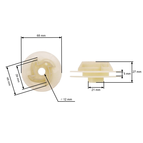 Koło rozrusznika HS PARTS do pił łańcuchowych Husqvarna 455 460 461 465 Rancher II (OEM 537092502)