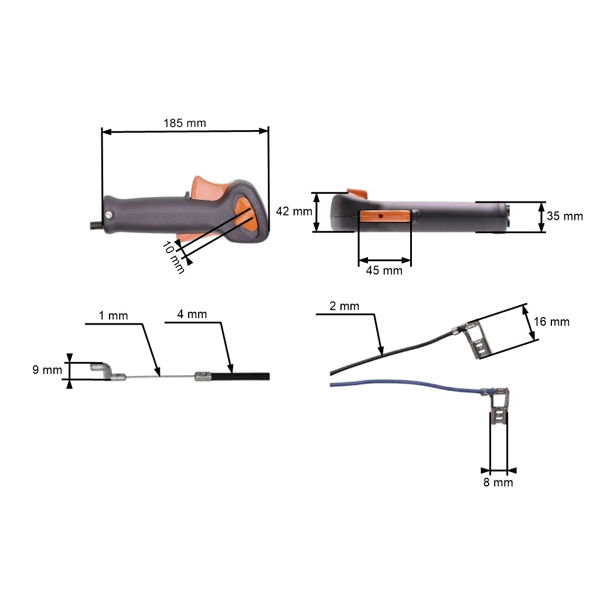 Kompletna Uchwyt kabłąk gazowa do kosy Stihl FS55 (OEM 41407901307)