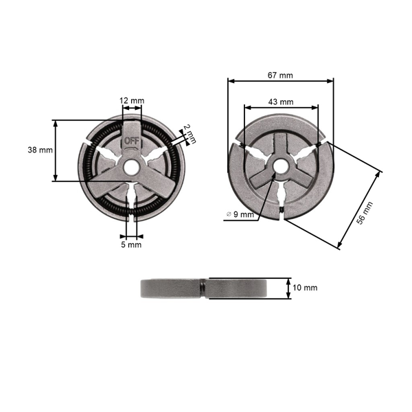 Kompletne sprzęgło do chińskich pił łańcuchowych i pił z rynku hobbystycznego o pojemności silnika 45 cm3 52 cm3 58 cm3