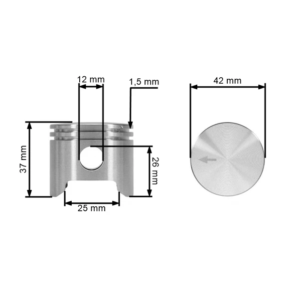 Kompletny cylinder tłokowy 42 mm OLEO-MAC Oleomac 746T 446BP Efco 8460 8465 (OEM 61122014F)