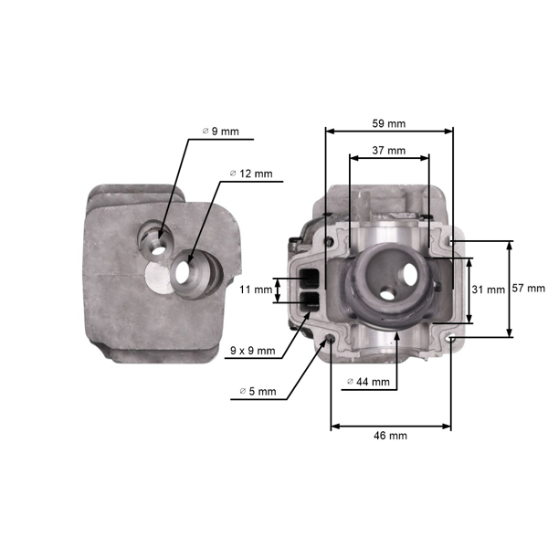 Kompletny cylinder tłokowy do pił łańcuchowych Husqvarna 445 445E 450 450E 450 Rancher Jonsered CS2245 CS2250 S 44 mm (OEM 544119802)