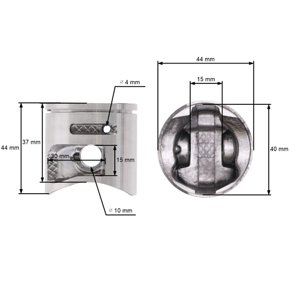 Kompletny cylinder tłokowy do pił łańcuchowych Husqvarna 445 445E 450 450E 450 Rancher Jonsered CS2245 CS2250 S 44 mm (OEM 544119802)