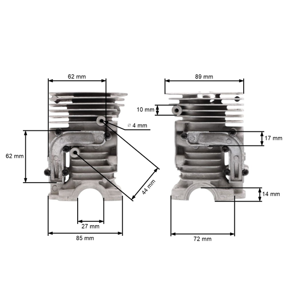 Kompletny cylinder tłokowy do pił łańcuchowych Husqvarna 445 445E 450 450E 450 Rancher Jonsered CS2245 CS2250 S 44 mm (OEM 544119802)