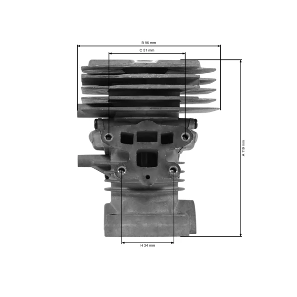 Kompletny cylinder z tłokiem do pił łańcuchowych Husqvarna 130 135 Mark II 39 mm (OEM 591465701)