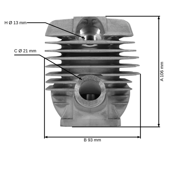 Kompletny cylinder z tłokiem do pił łańcuchowych Stihl 034 036 MS340 MS360 48 mm (OEM 11250201206)
